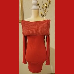 Red with gold sweaters dress